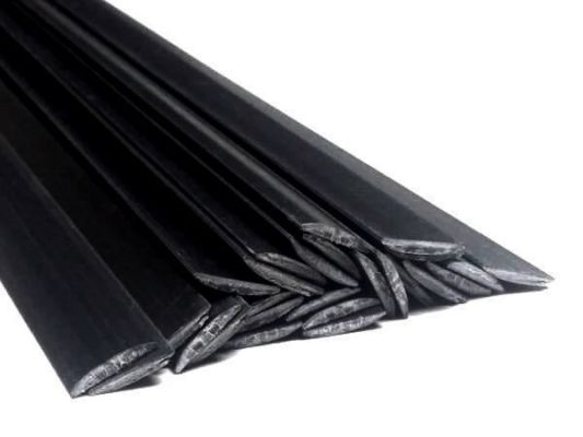 Plastic welding rods PP T40 8x1mm Flat Black 25 bars